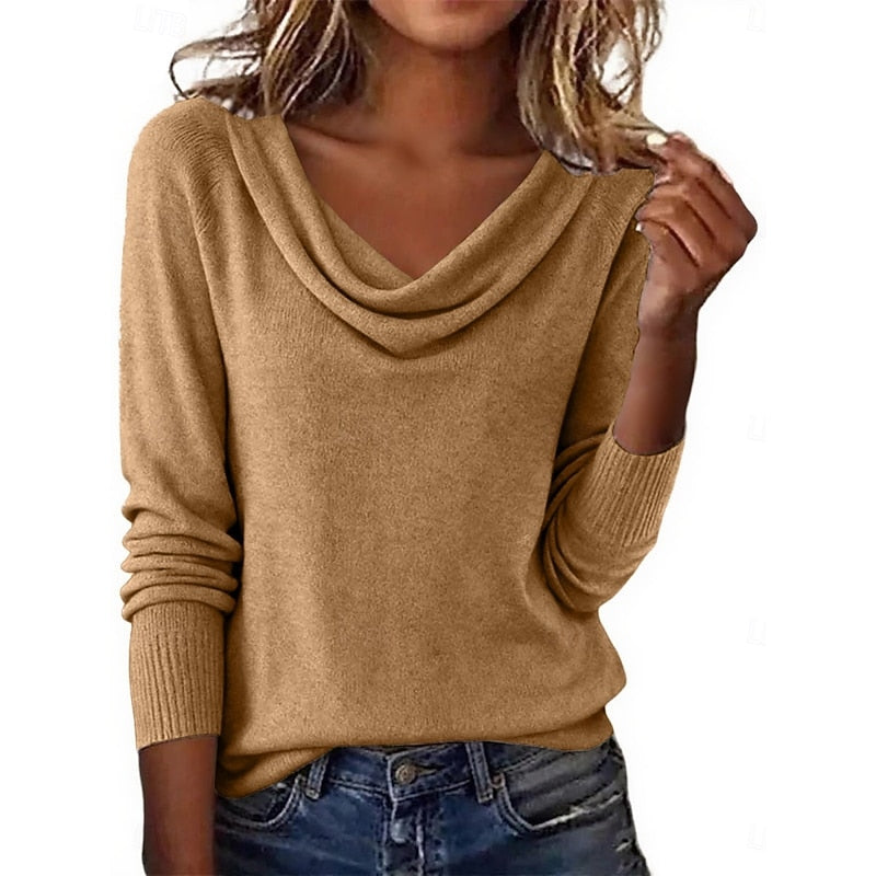 Marlena | Elegant Draped Cowl Neck Blouse