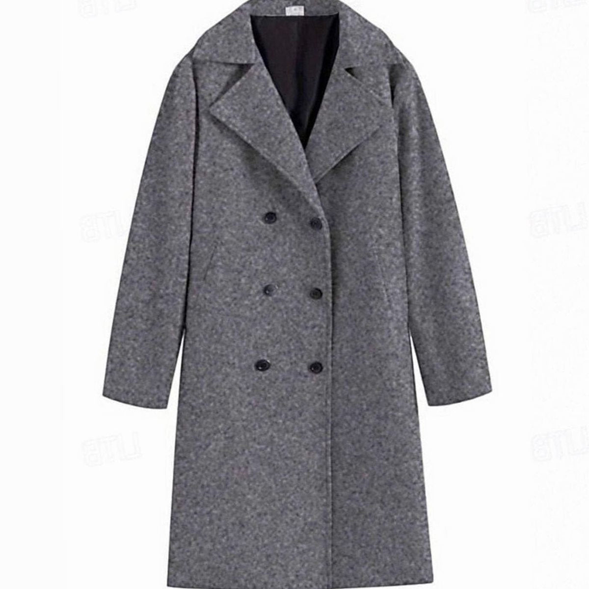 Men's Double-Breasted Long Wool Coat