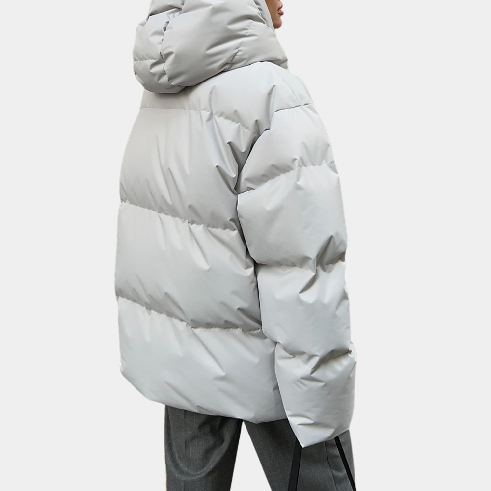 Women's Hooded Padded Winter Jacket with Zipper
