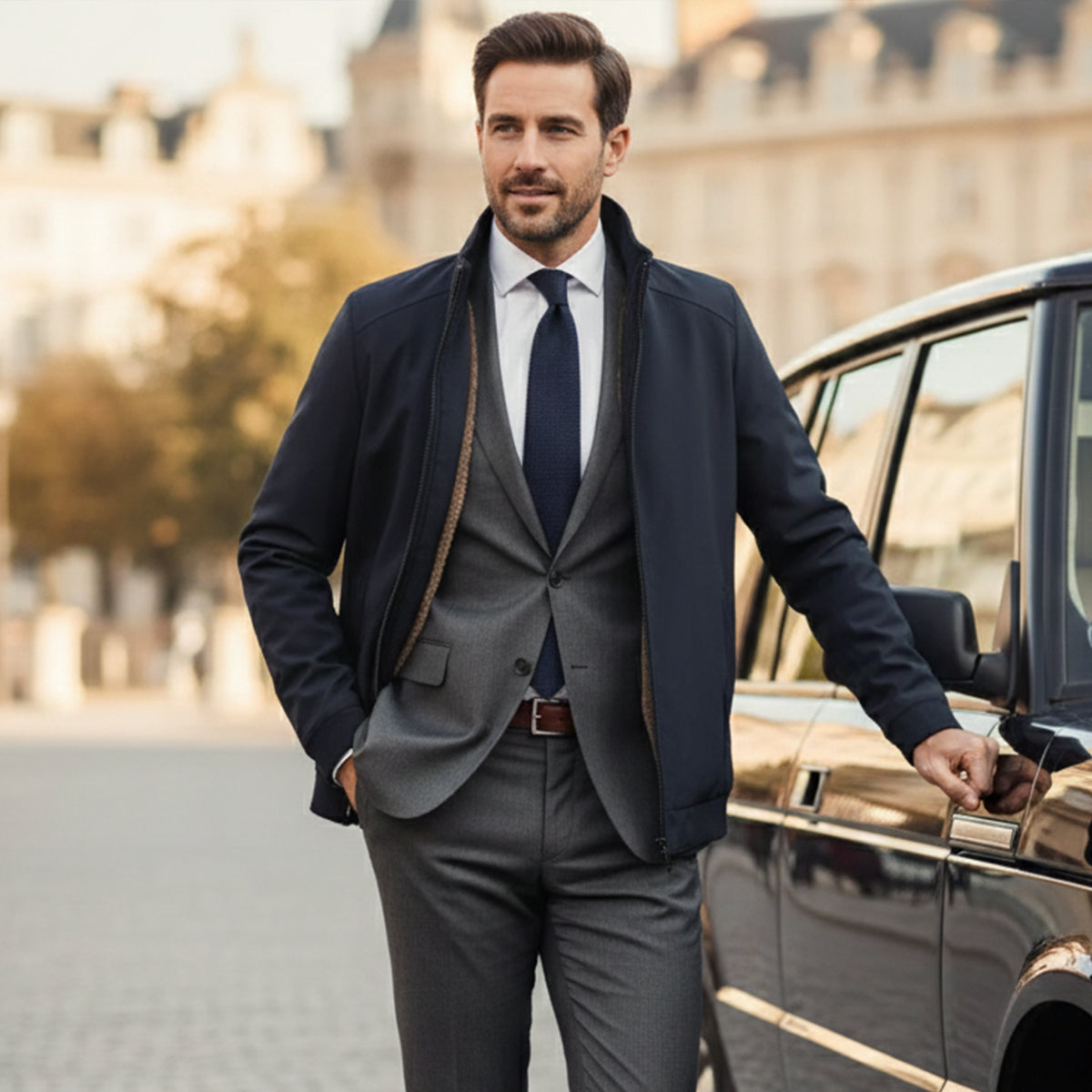 The Sleyever Men’s Elegant Warm Fleece Lining Jacket