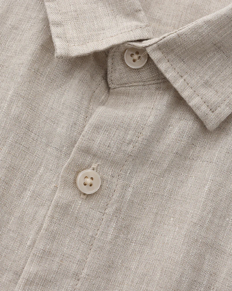Linen Short Sleeve Shirt for Men Summer Casual