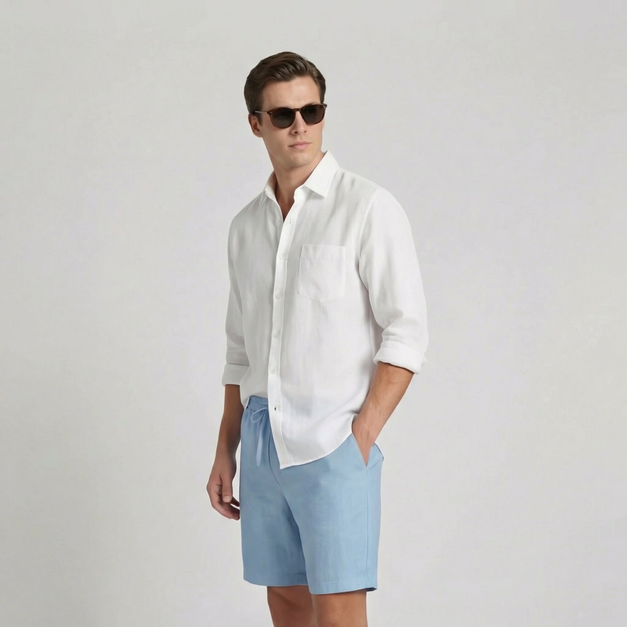 Linen Shorts Men Casual Summer