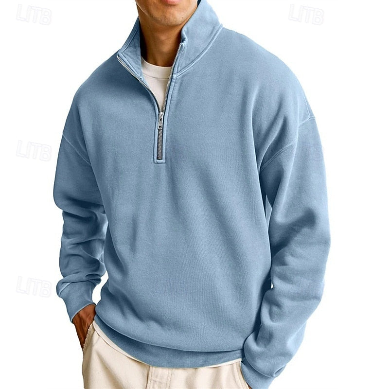 Sutton | Quarter-Zip Stand-Collar Pullover Sweatshirt