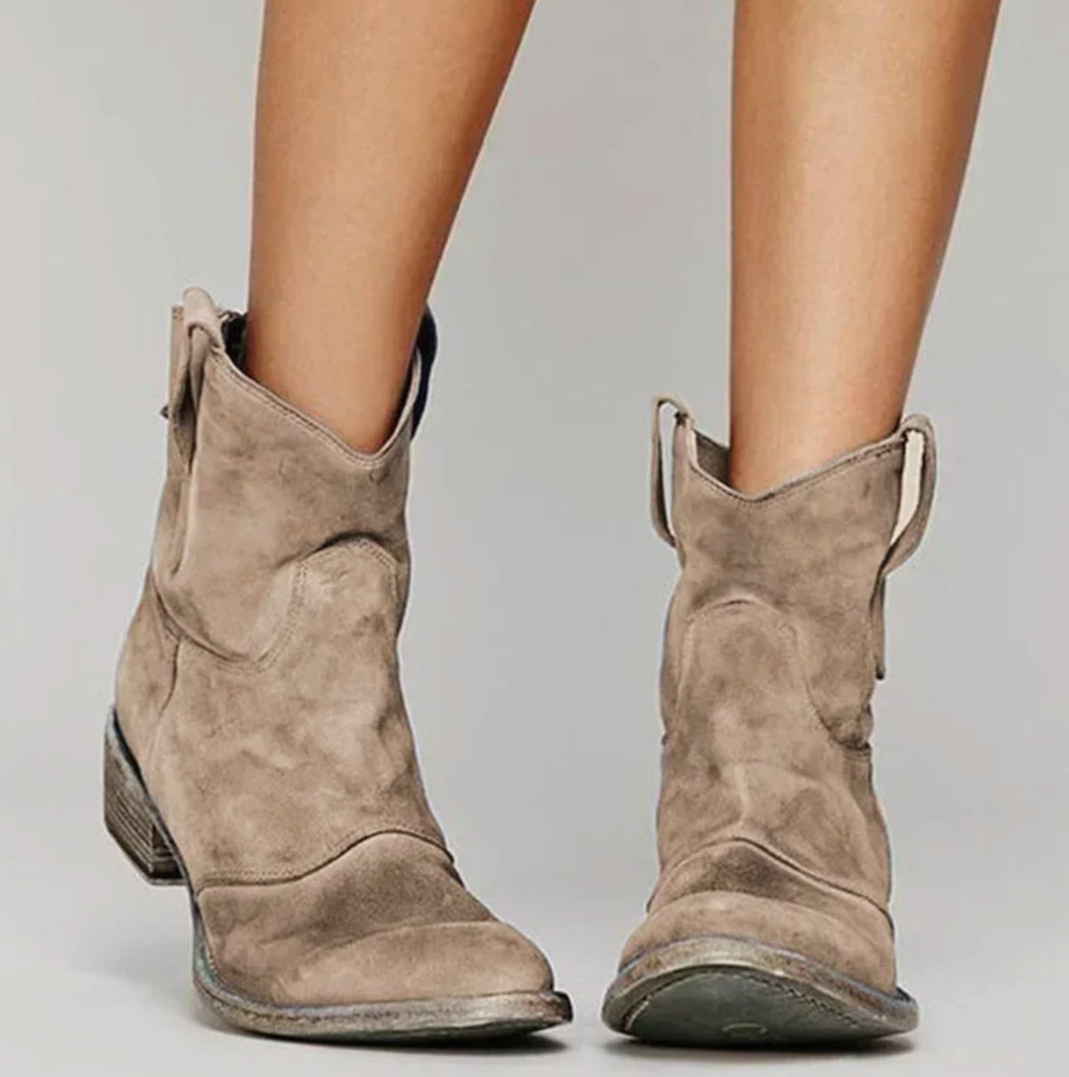 Lucy | Women's Low-Heel Suede Western Boots