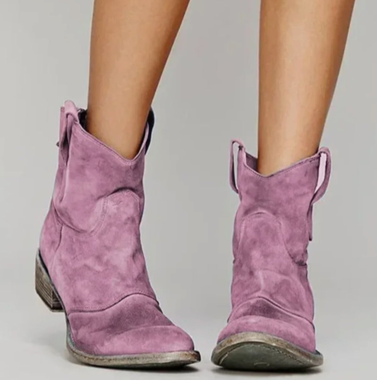Lucy | Women's Low-Heel Suede Western Boots