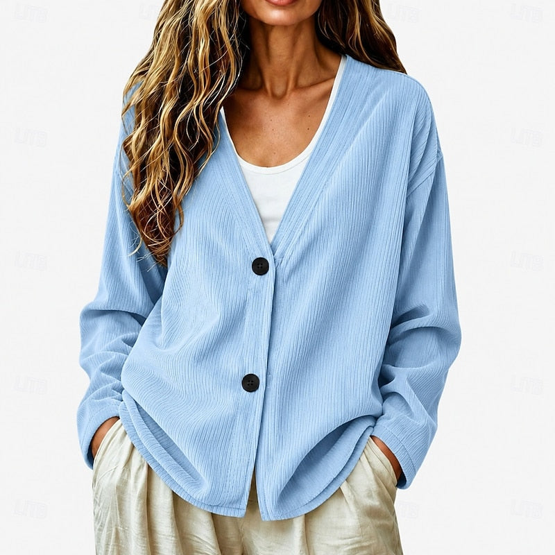 Miriam | Casual V-Neck Button-Up Cardigan