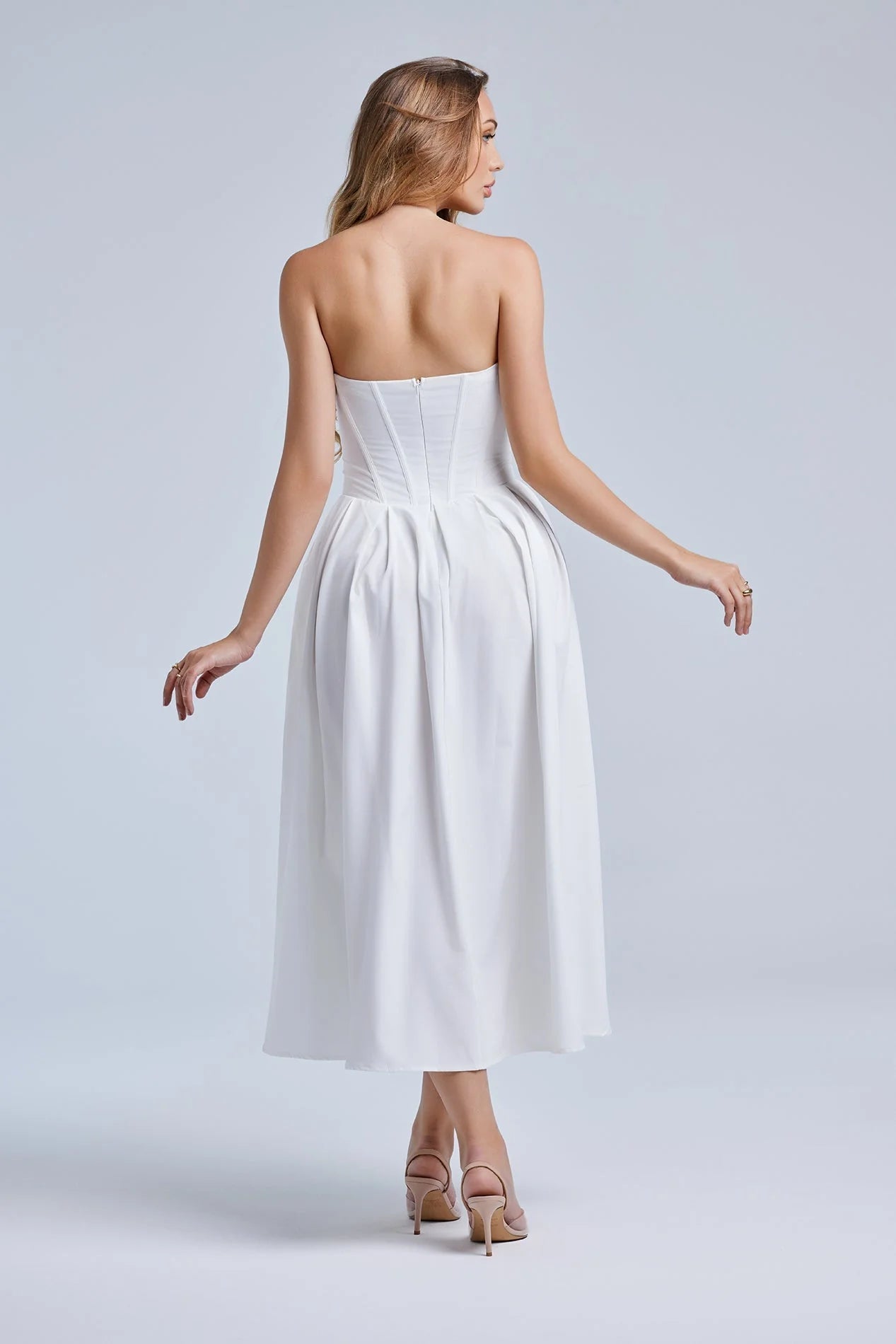 Maxi Jurk Dames Figuurvolgend Open Rug Zomer