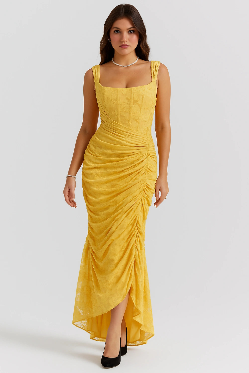 Maxi Dress Ladies Round Neck Long Sleeves Casual
