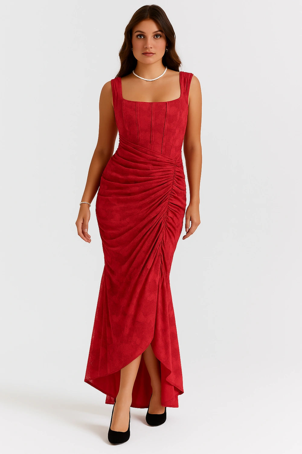 Maxi Dress Ladies Round Neck Long Sleeves Casual
