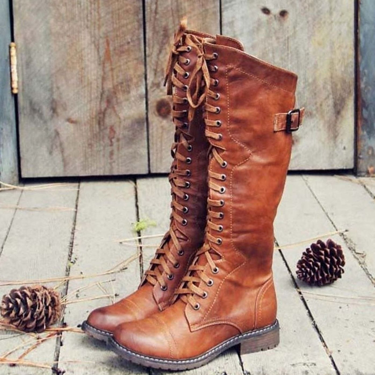 Melanie | Women's Tall Lace-Up Riding Boots with Durable Lug Sole