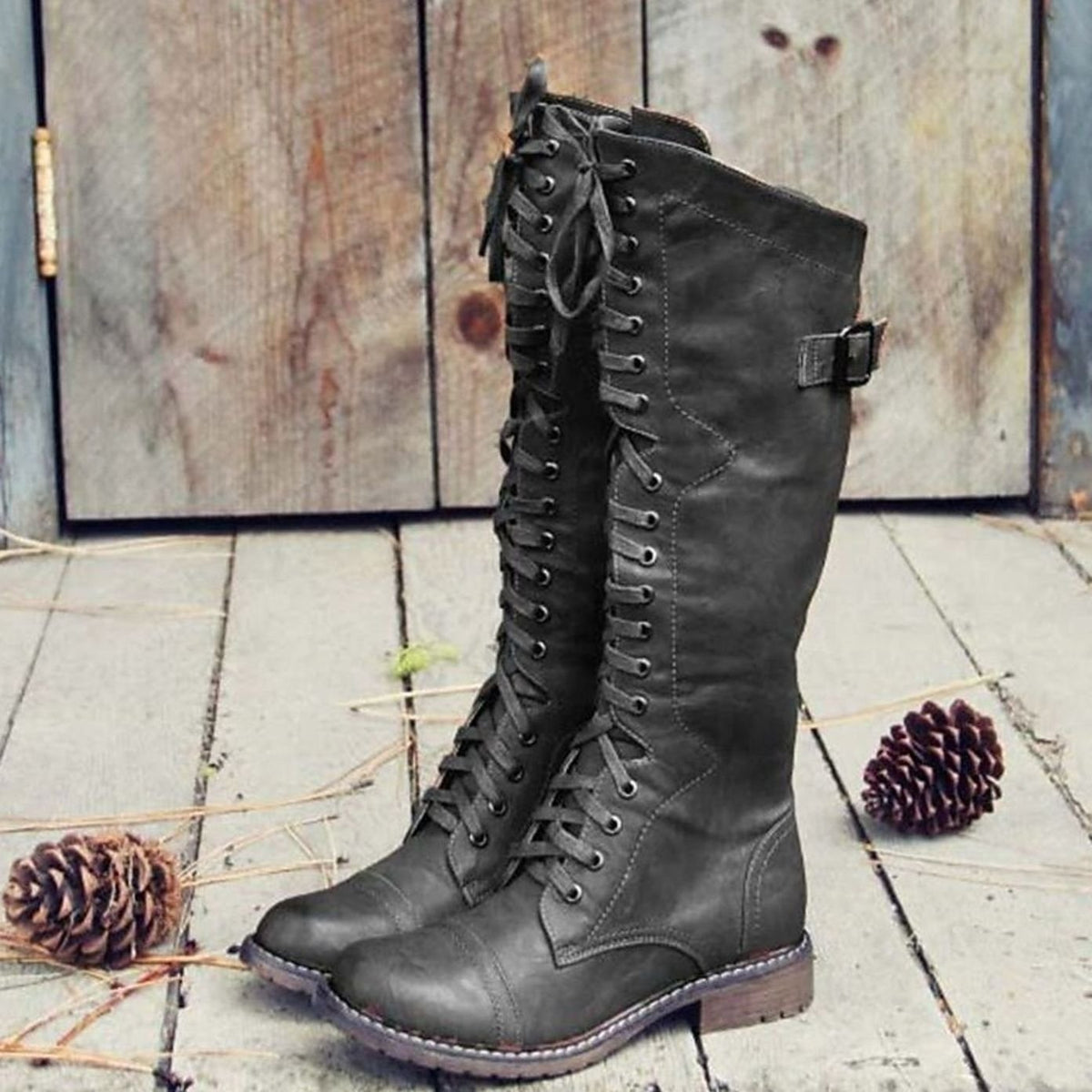 Melanie | Women's Tall Lace-Up Riding Boots with Durable Lug Sole
