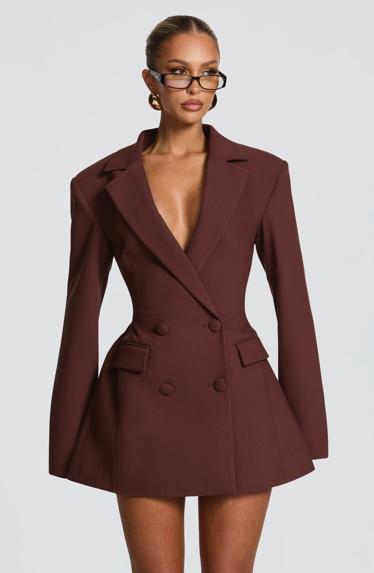 Mini blazer dress with long sleeves for Women