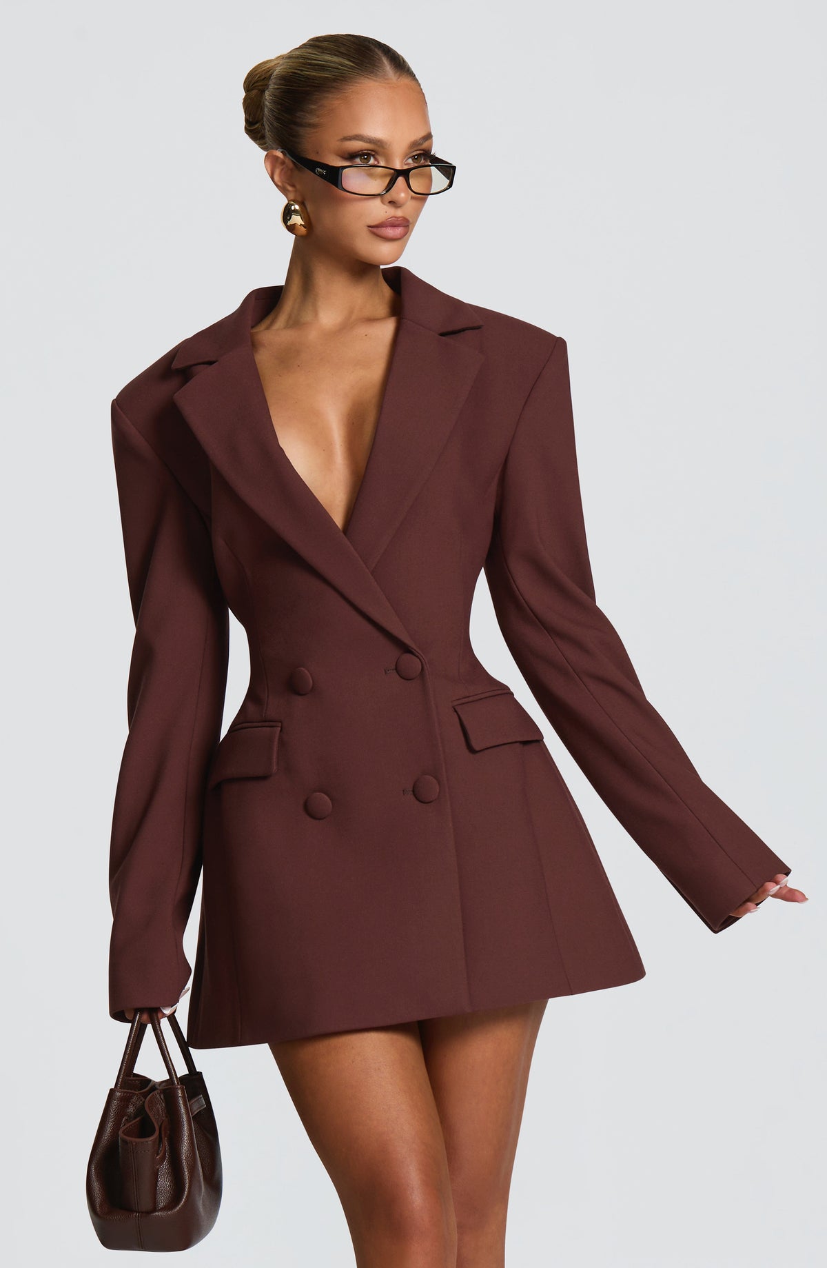 Mini blazer dress with long sleeves for Women
