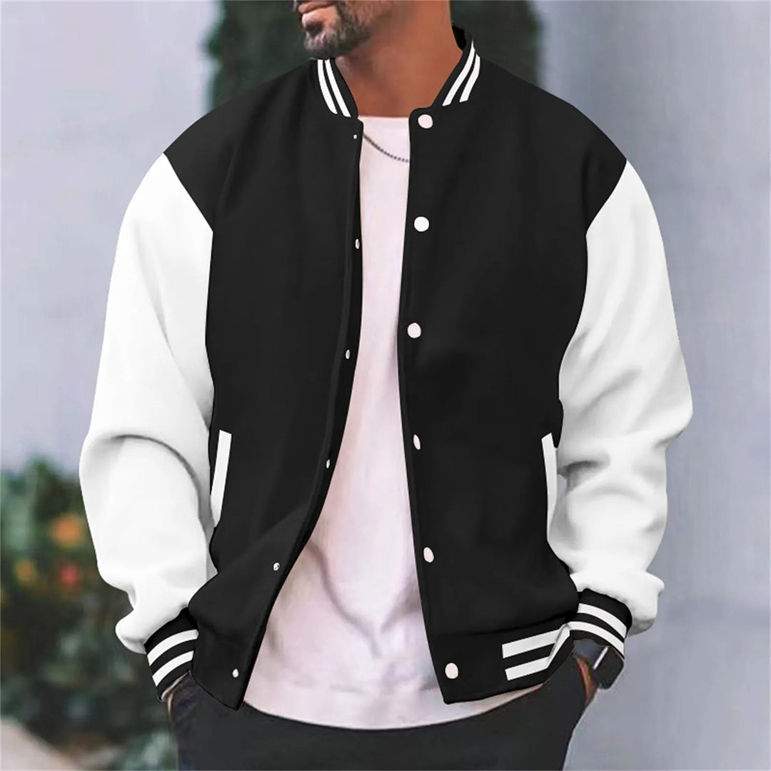 Modern Baseball Jacket for Men with Ribbed Cuffs