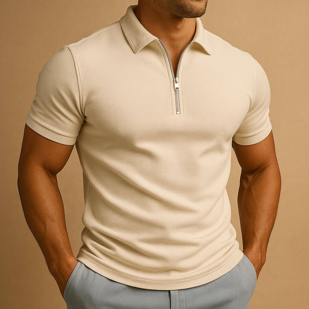 Daan – Men's polo with zip and modern fit