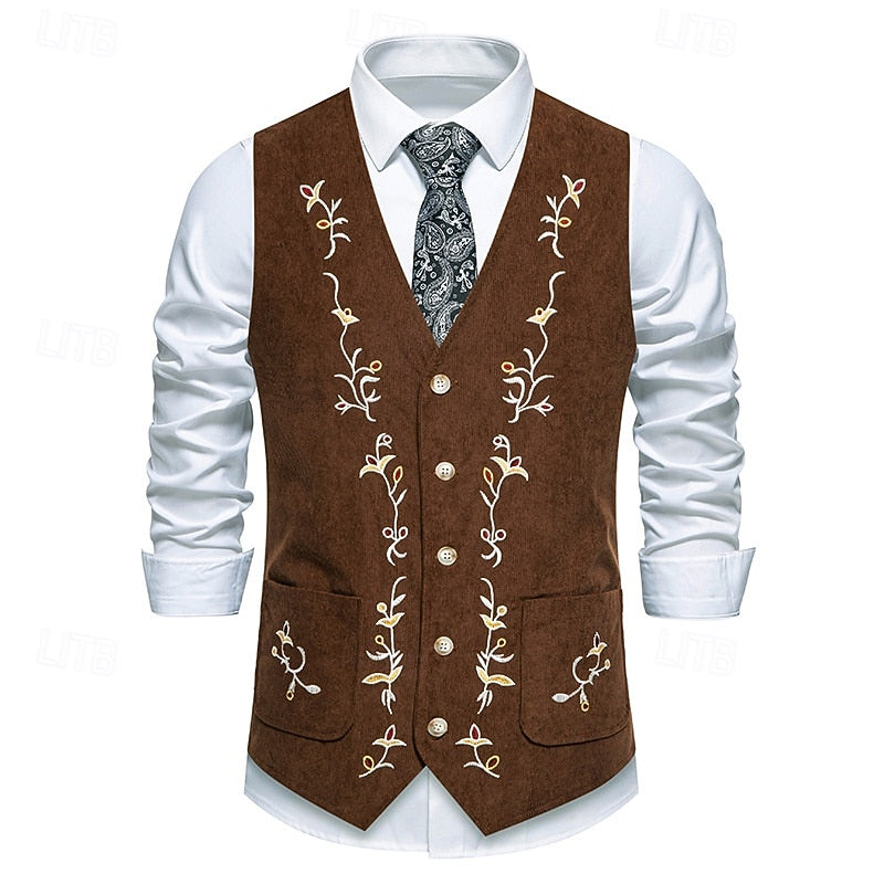 Jonah | Floral Embroidery Waistcoat