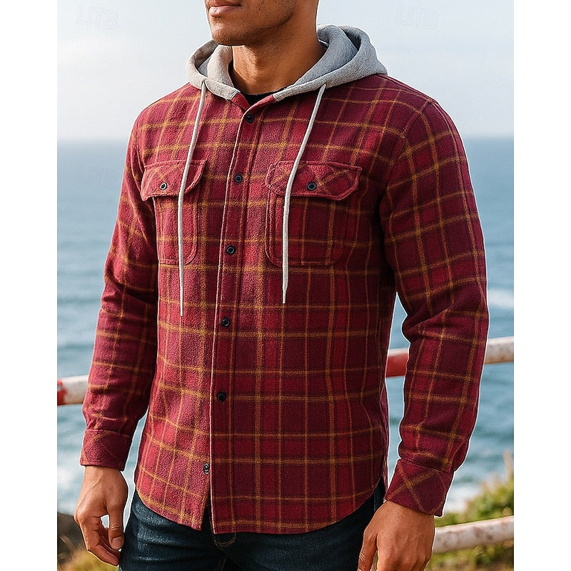 Thatcher | Checked Hooded Shirt Jacket