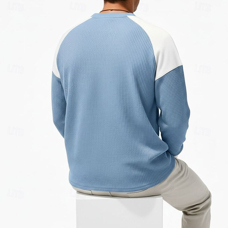 Ashton | Textured Long-Sleeve Henley Top