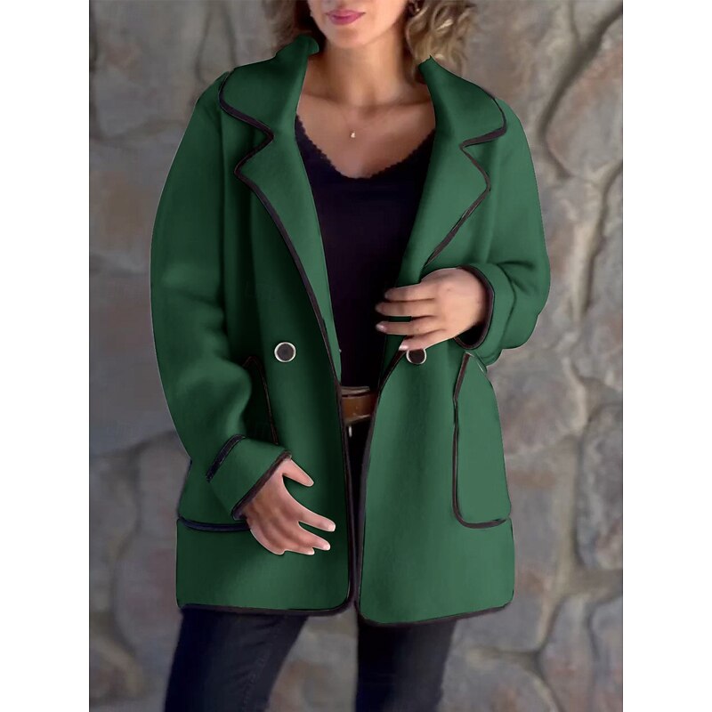 Fleur | Tailored Coat with Contrast Trim