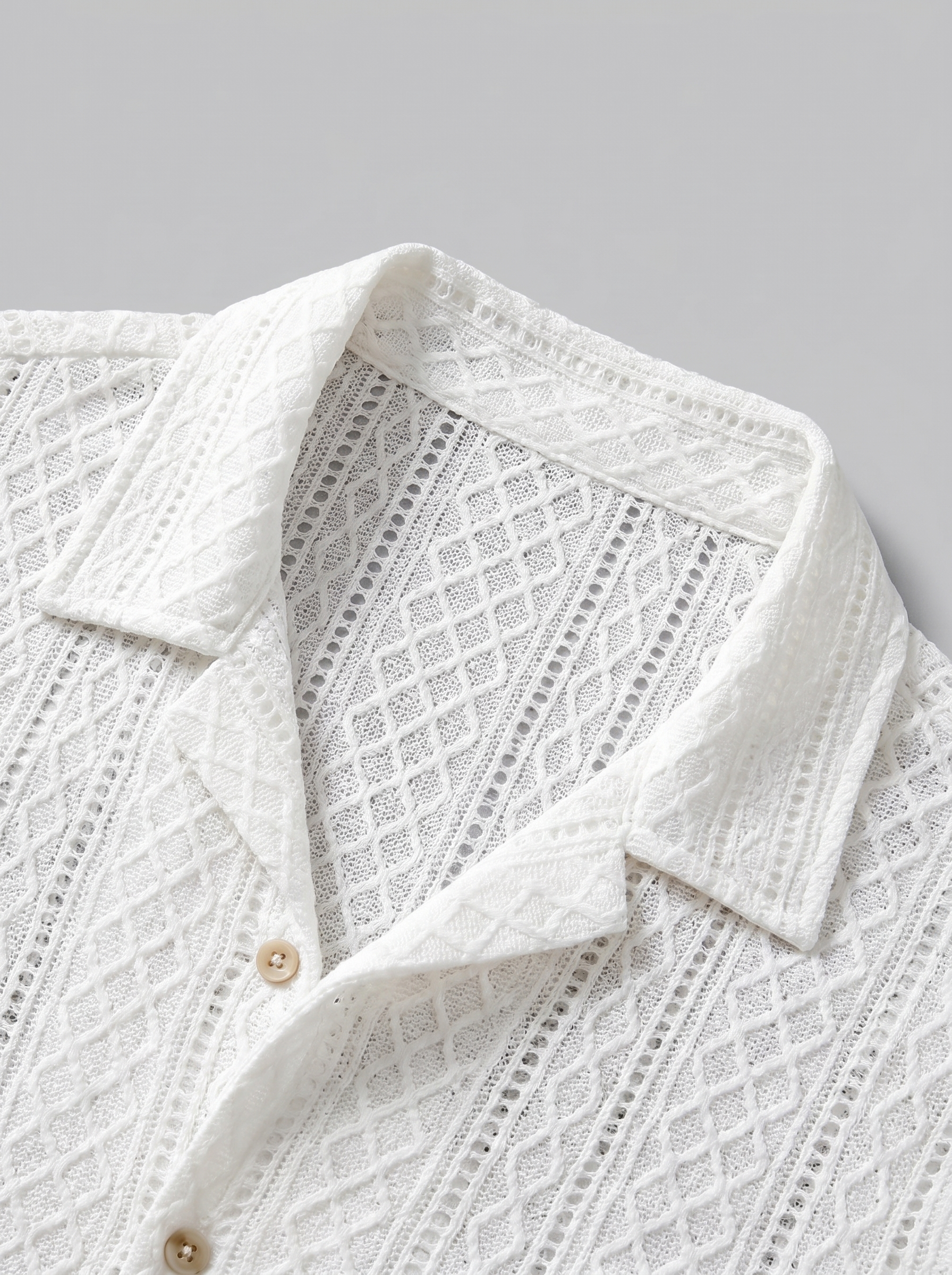 Open-Knit Shirt and Trousers Set for Men - Summer Casual