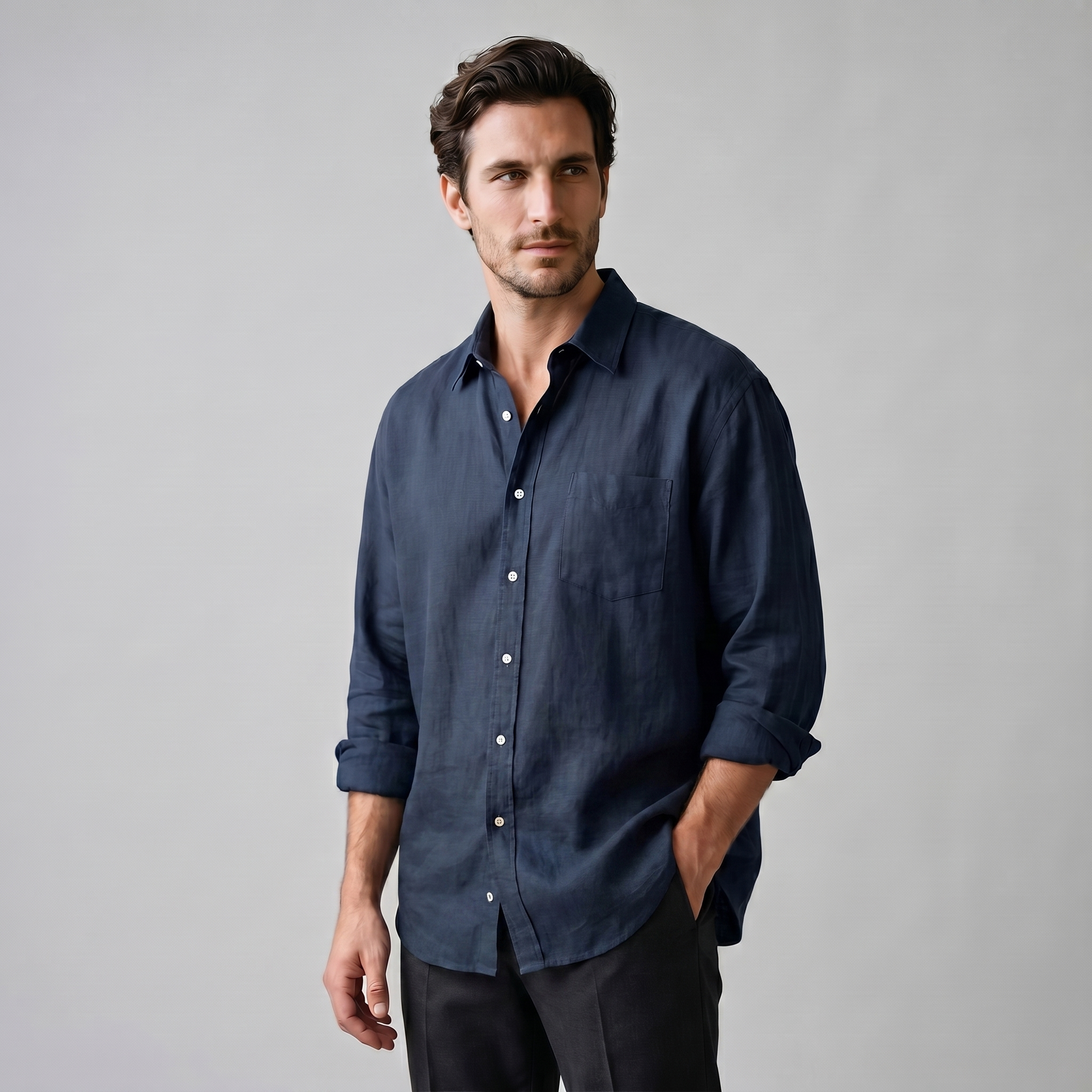 Men's Oversized Long Sleeve Casual Shirt