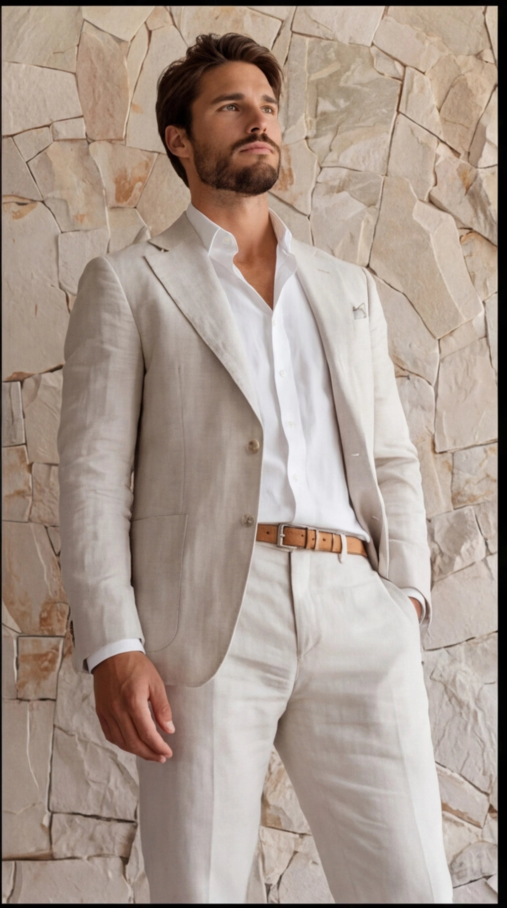 Pak Heren Slim Fit Blazer en Broek Business Bruiloft Zomer