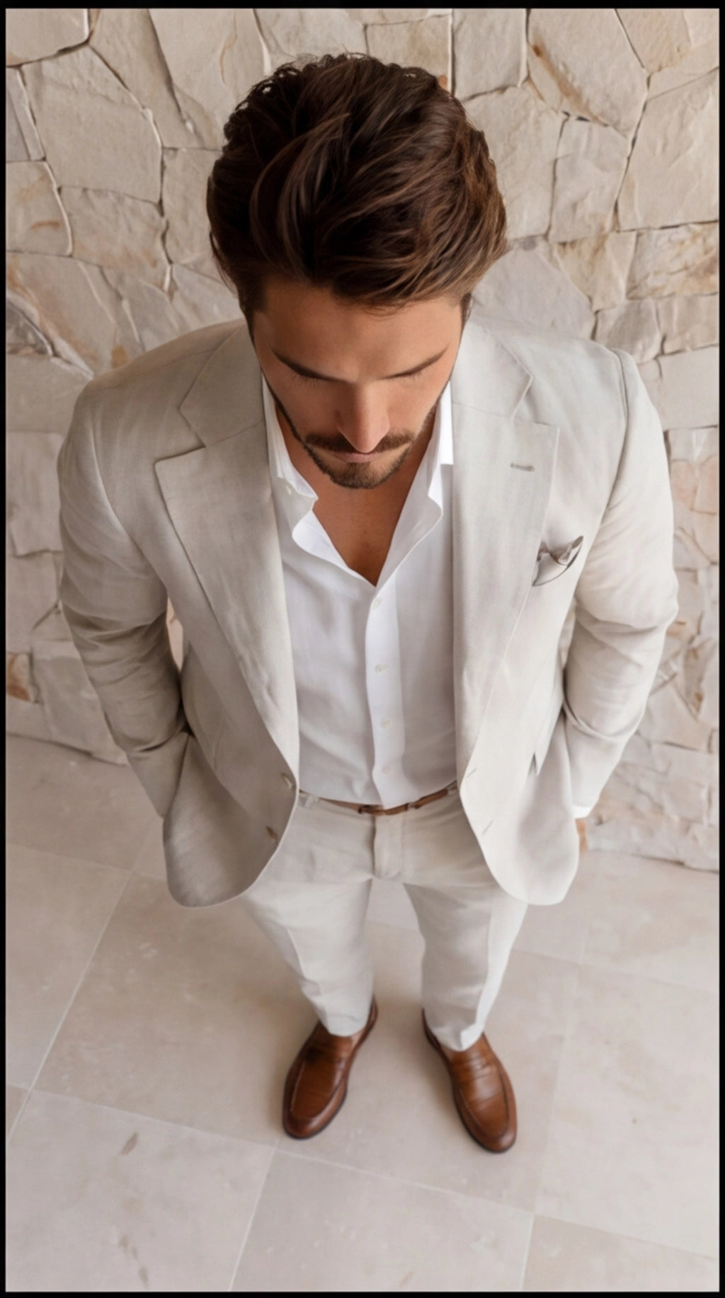 Pak Heren Slim Fit Blazer en Broek Business Bruiloft Zomer
