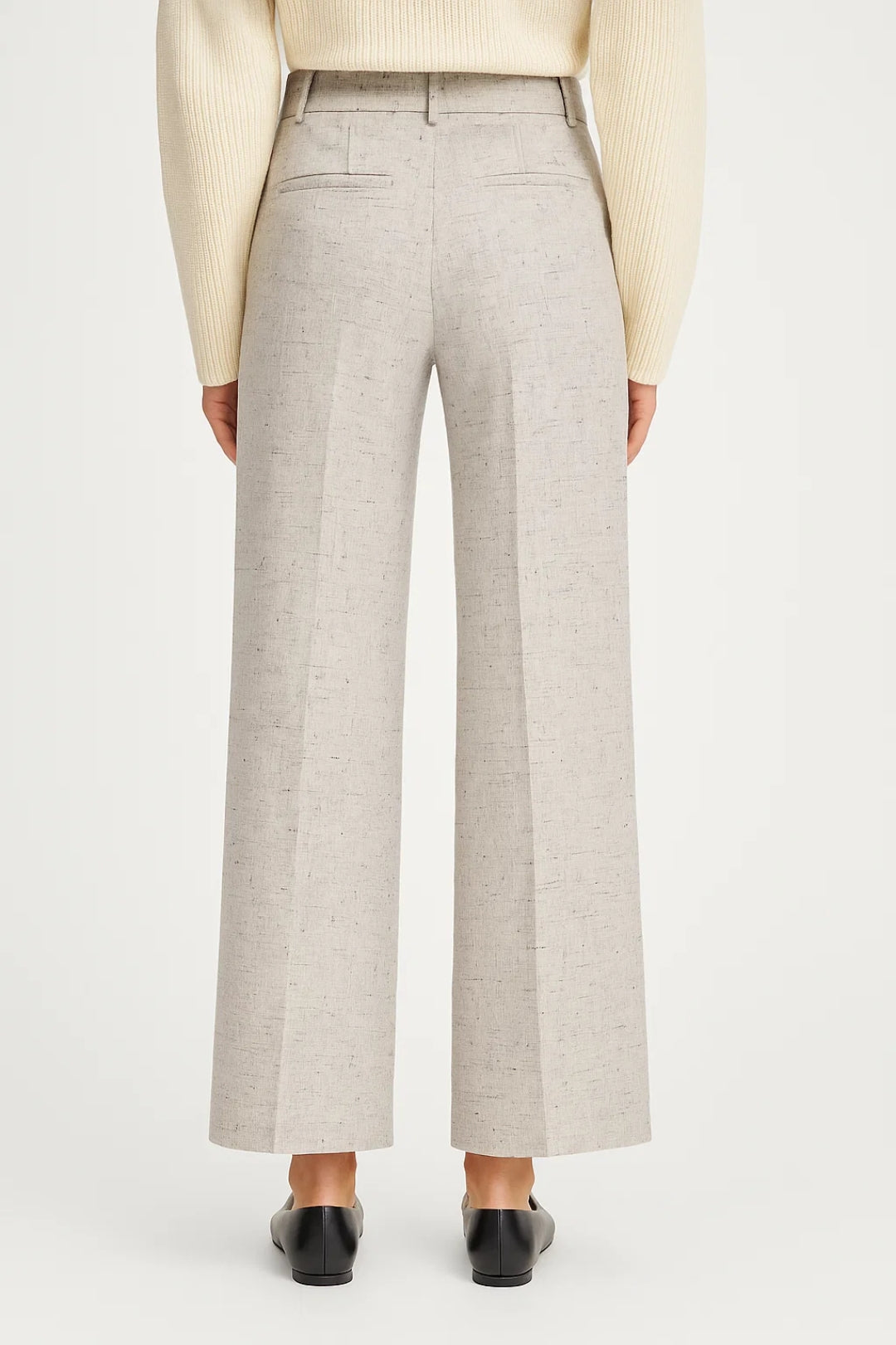 Wide Leg High Waist Pressed Pleat Trousers for Women