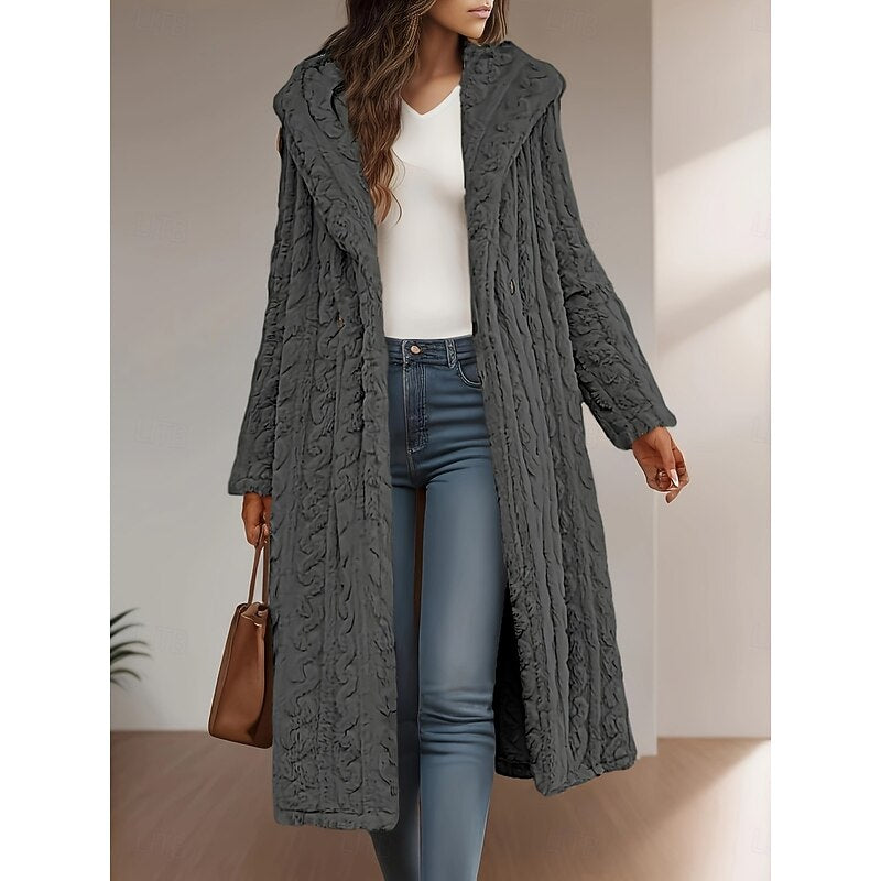 Marion | Extended Hooded Open-Front Coat