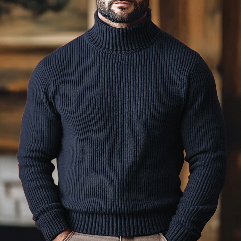 Dean | Textured Rib Turtleneck Sweater