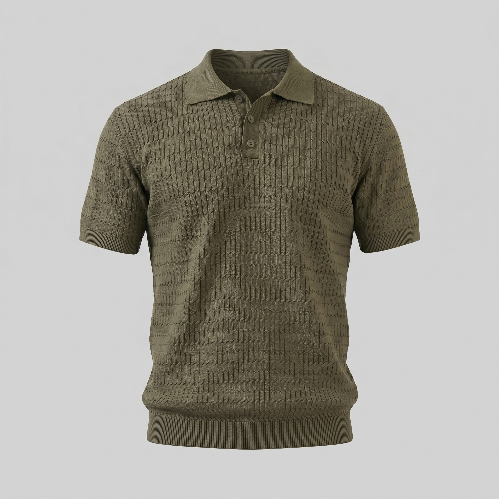 Men's Slim Fit Long Sleeve Smart Casual Polo