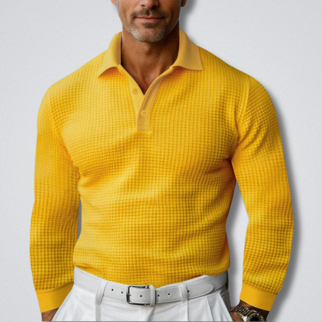 Men's Long Sleeve Polo Jumper with Classic Collar