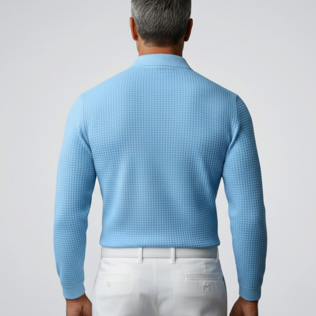 Men's Long Sleeve Polo Jumper with Classic Collar