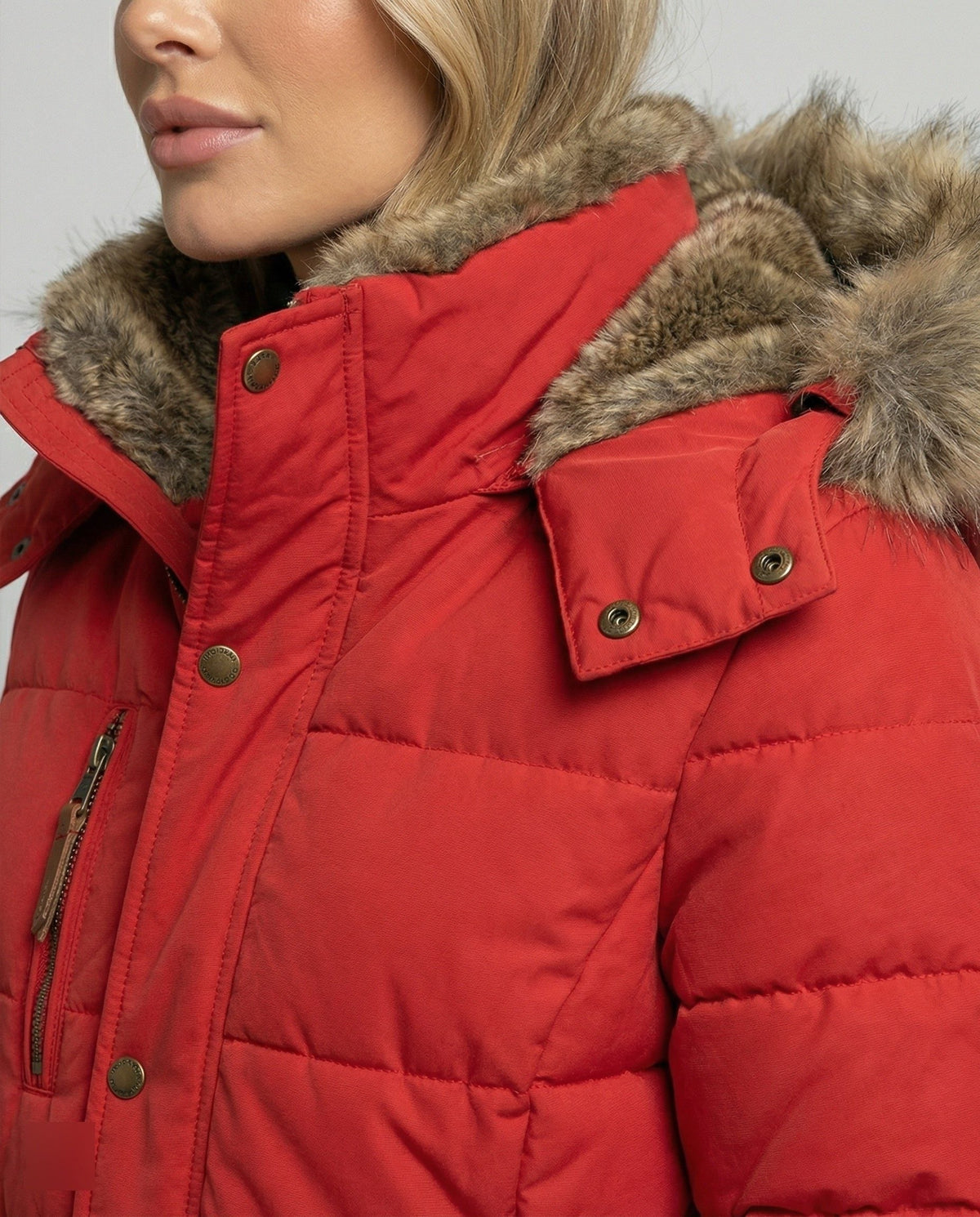 Women's Hooded Puffer Jacket with Fleece Lining for Winter