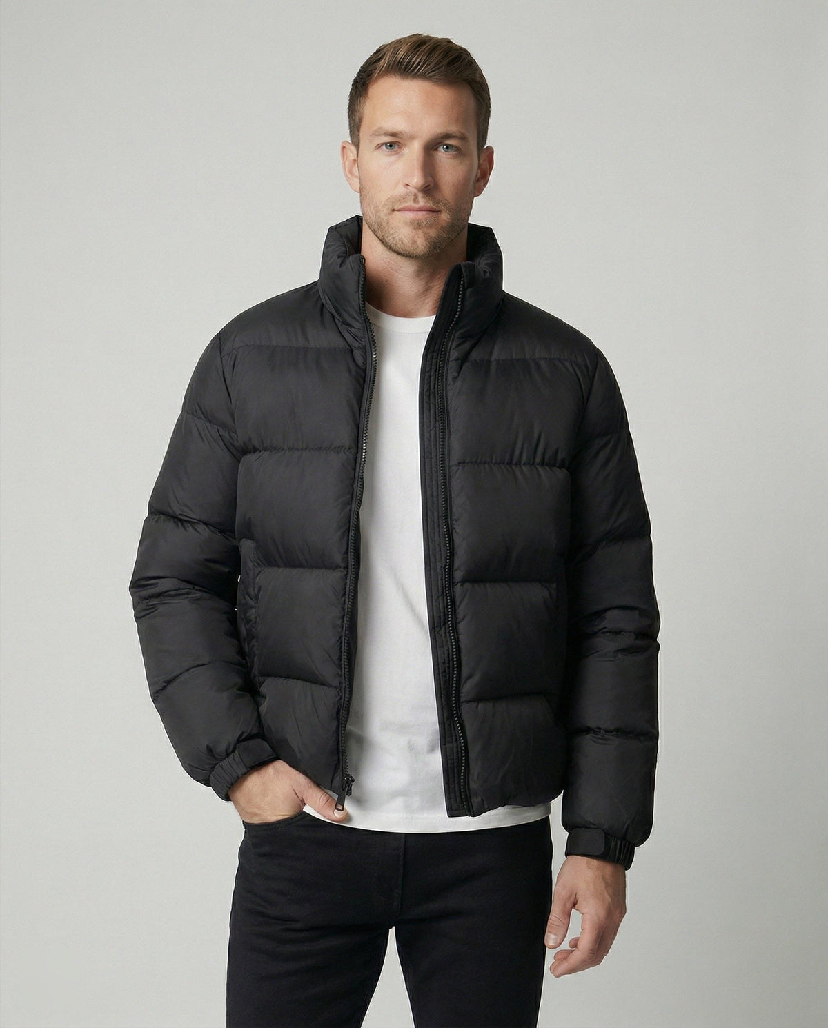 Men's Stand-Up Collar Puffer Jacket