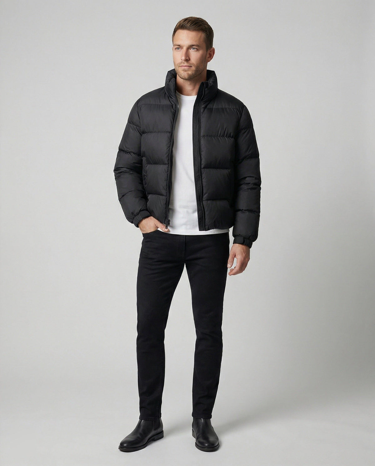 Men's Stand-Up Collar Puffer Jacket