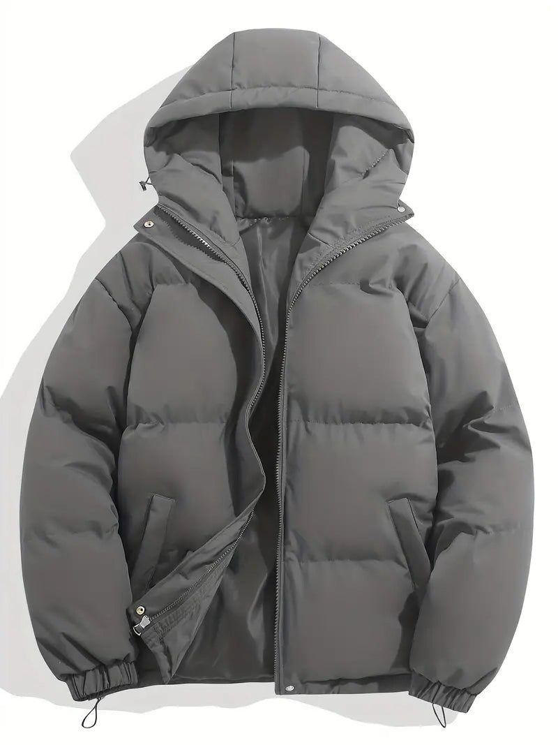 Women's Hooded Zip-Up Puffer Jacket for Winter