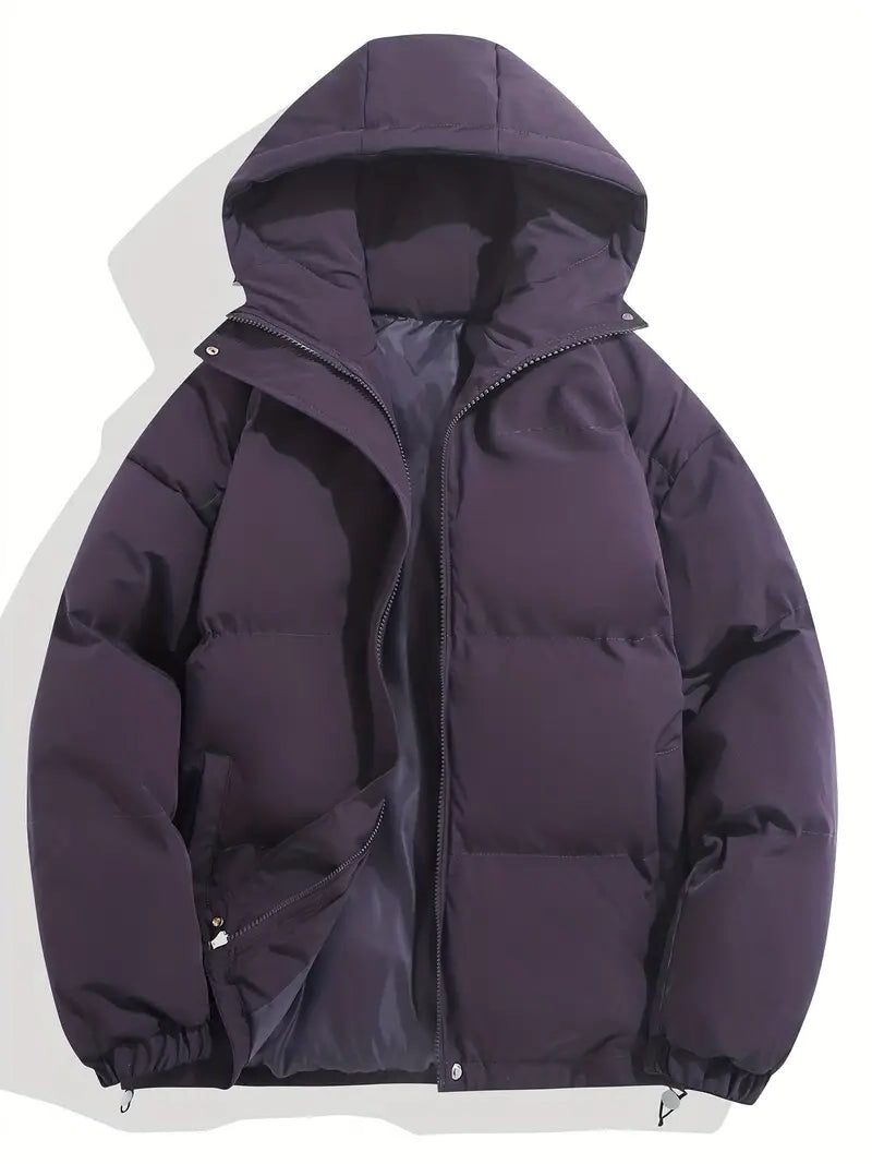Women's Hooded Zip-Up Puffer Jacket for Winter