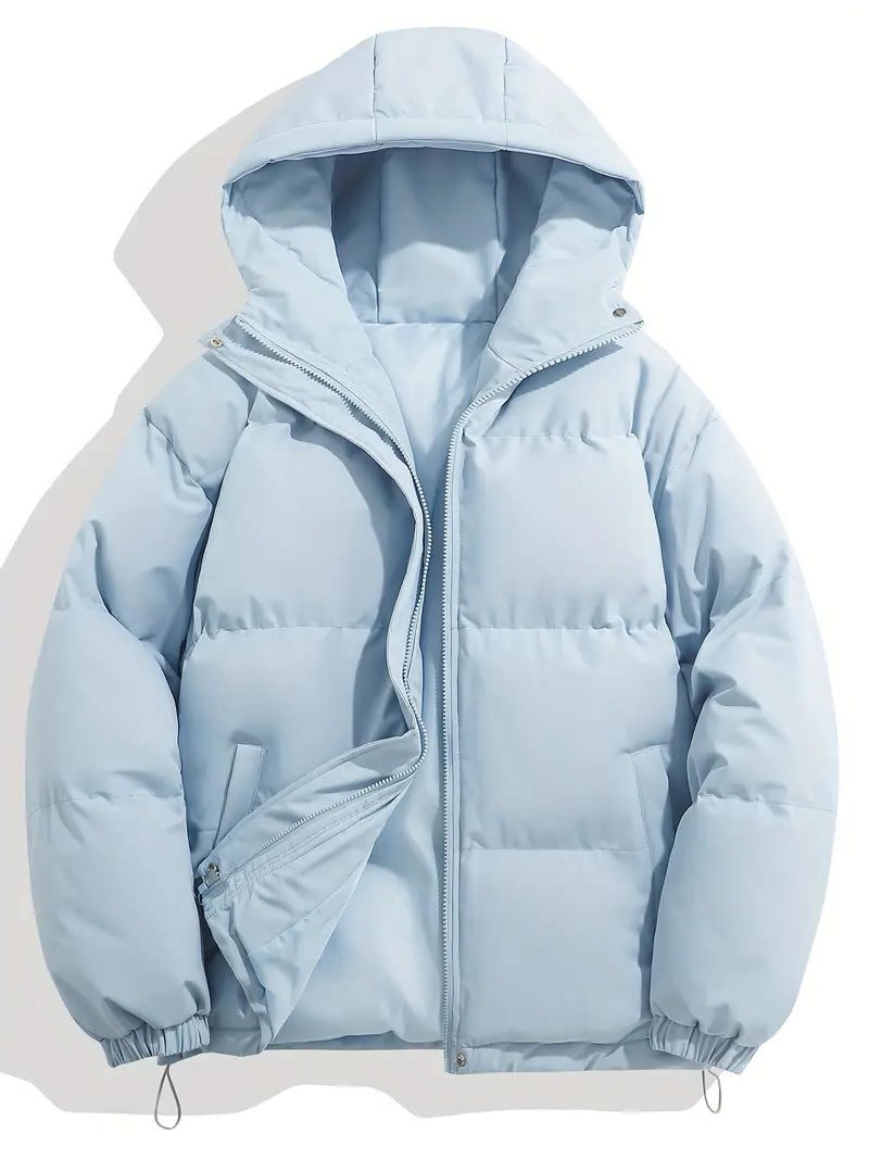 Women's Hooded Zip-Up Puffer Jacket for Winter