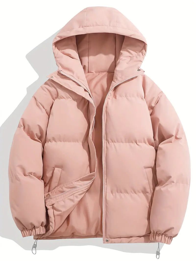Women's Hooded Zip-Up Puffer Jacket for Winter