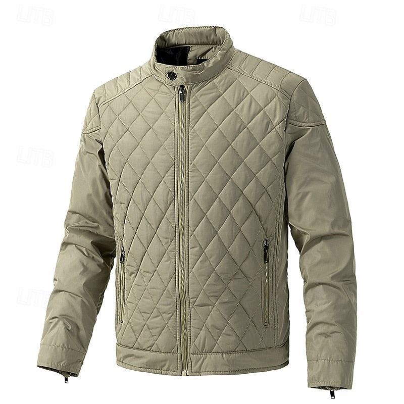 Carter | Quilted Diamond Stand-Collar Jacket