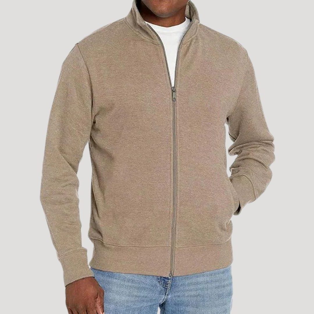 Men's Stand-Up Collar Zip-Up Sweater