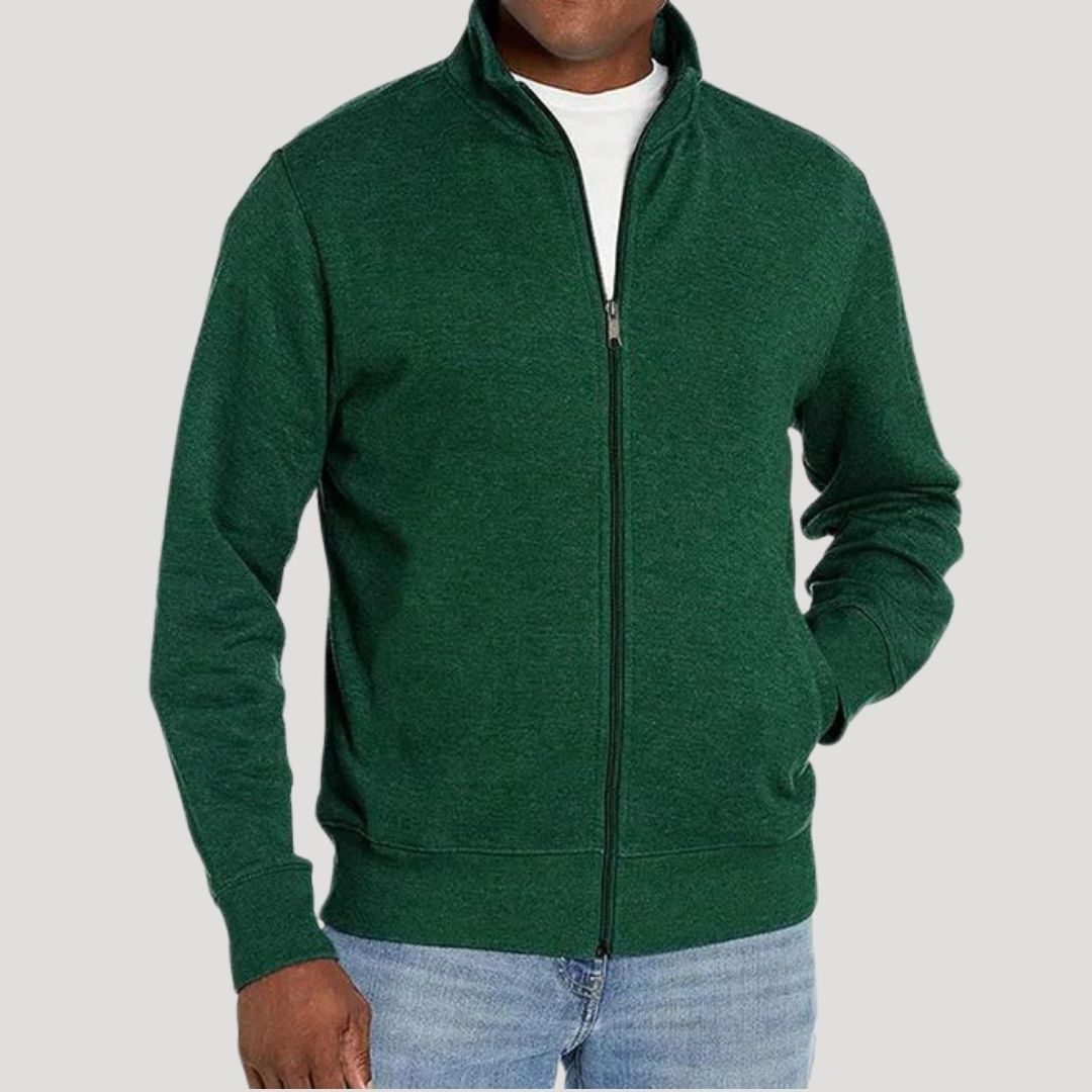 Men's Stand-Up Collar Zip-Up Sweater