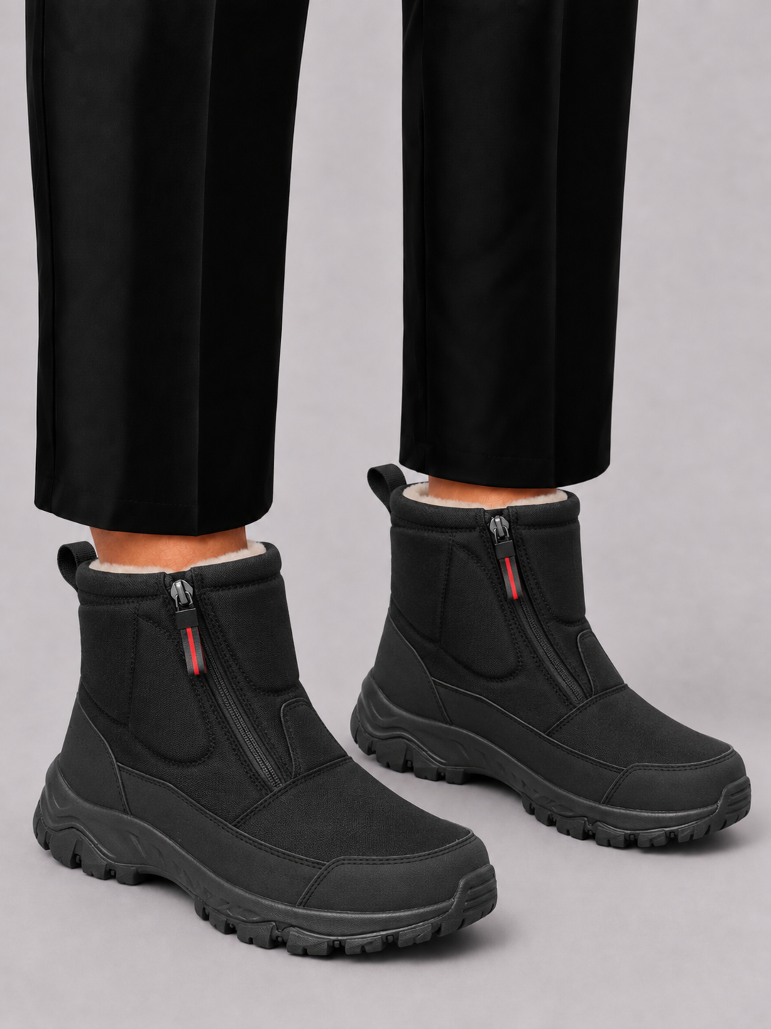 Men's Snow Boots with Warm Lining and Non-Slip Sole