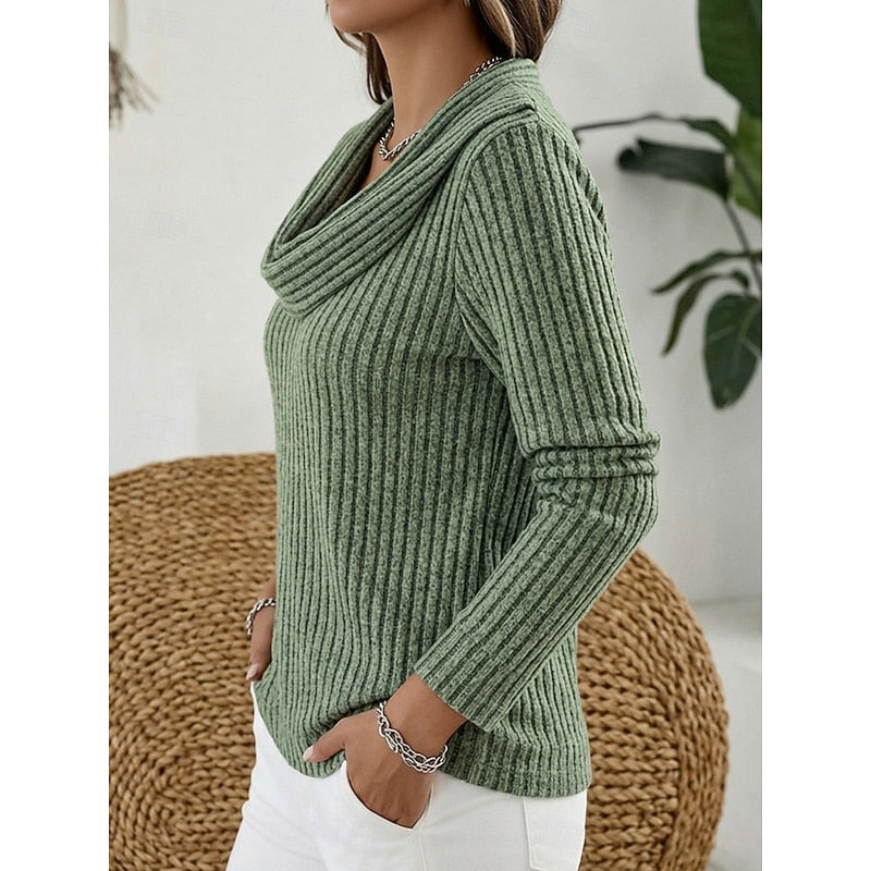 Lucinda | Ribbed Cowl Neck Sweater