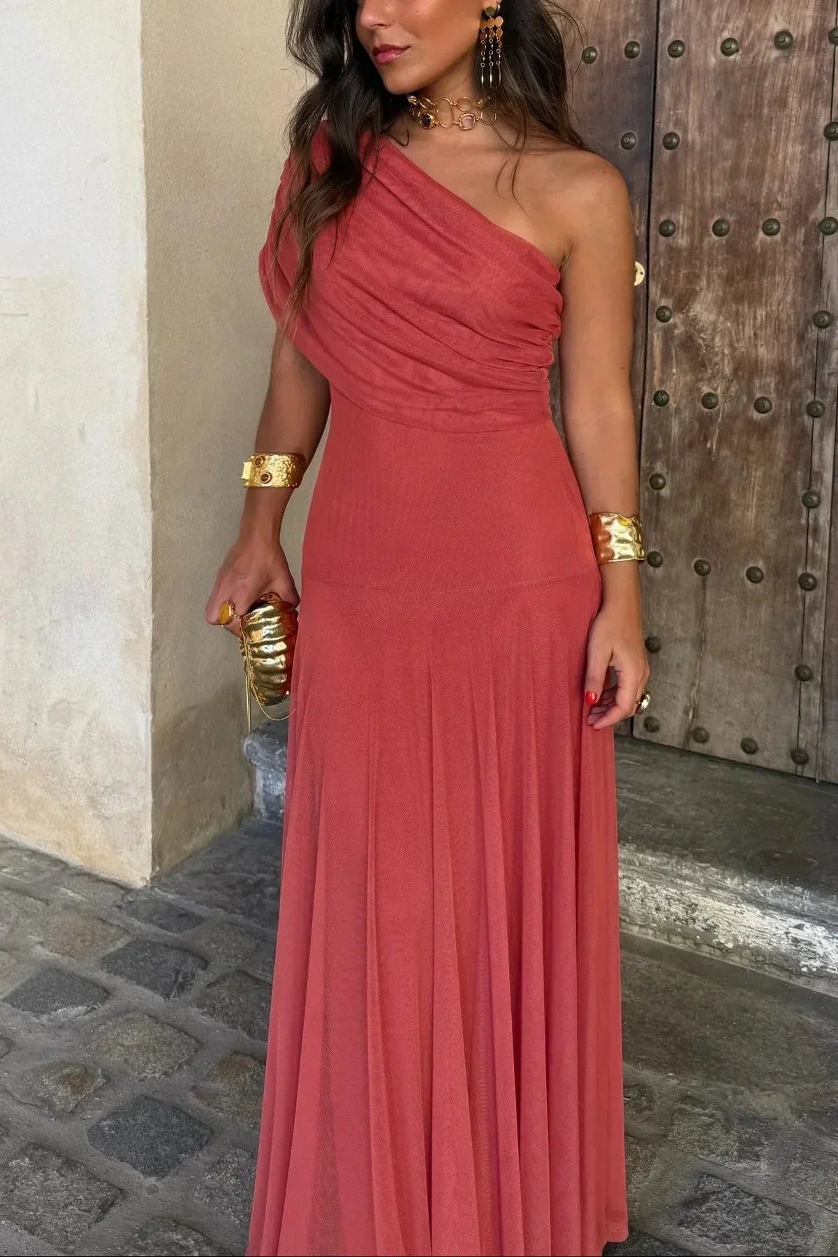 Pleated Maxi Summer Dress for Women