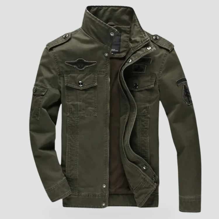Robust Jacket for Men with Stand-Up Collar and Pockets