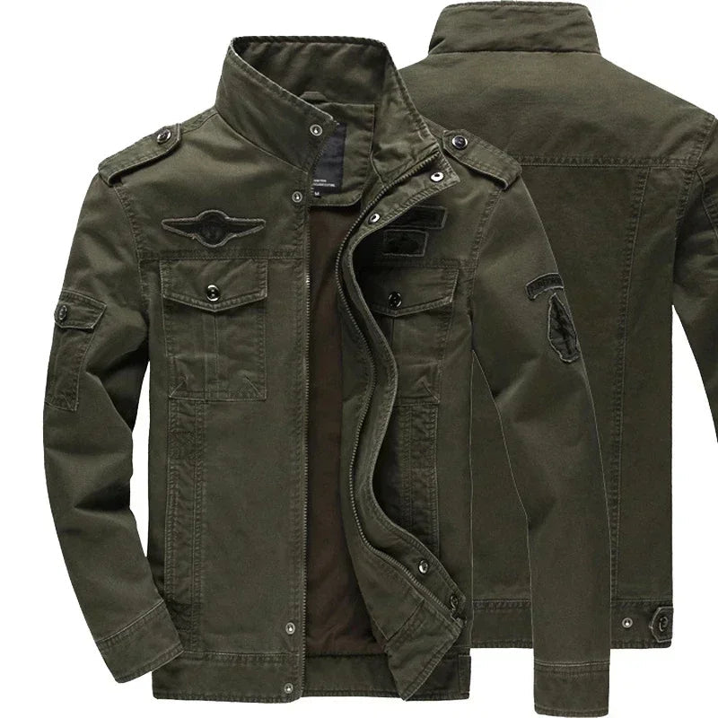 Robust Jacket for Men with Stand-Up Collar and Pockets