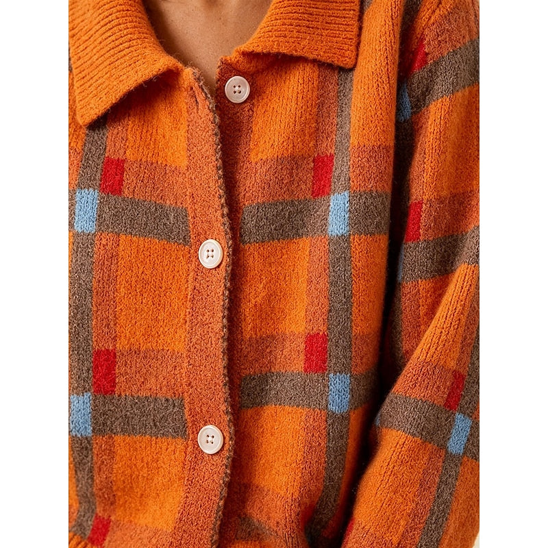 Lorraine | Plaid Button-Up Cardigan