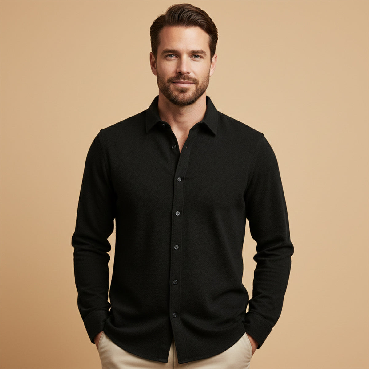 The Rovato Men's Lightweight Long Sleeve Button Shirt